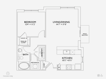 1 bed, 1 bath, 782 sqft, $1,472