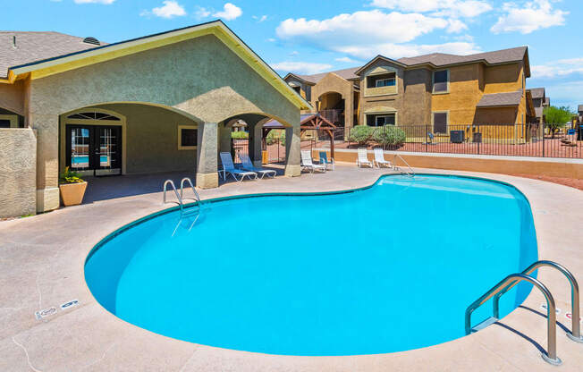 Pool at Bella Vita Apartments in Bullhead City Arizona Oct 2023