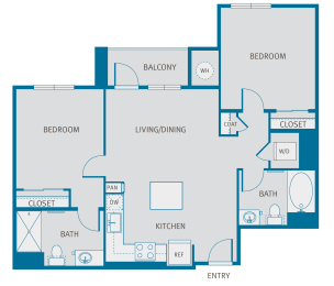 2 beds, 2 baths, 945 sqft, $1,985