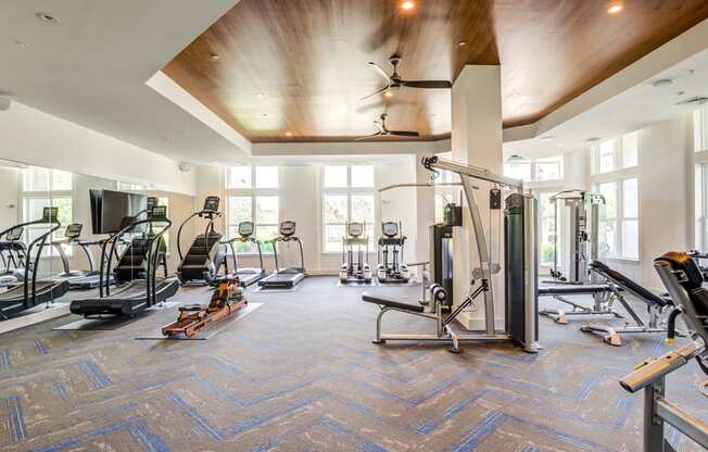 High endurance fitness center at Berkshire Ballantyne apartments