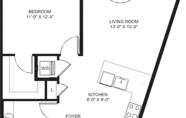 1 bed, 1 bath, 708 sqft, $1,735, Unit 418