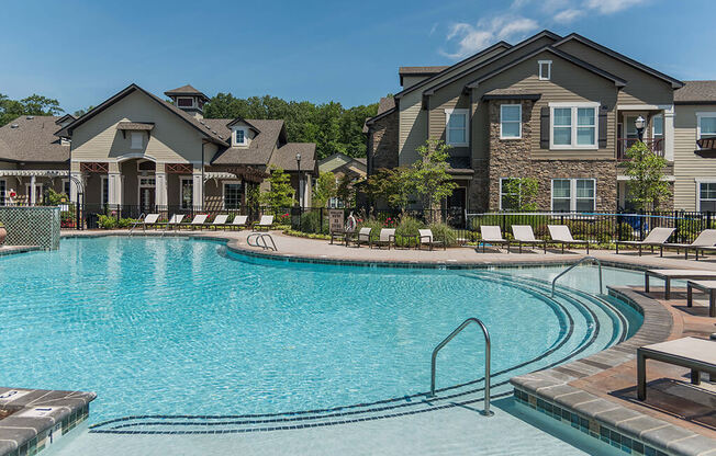 Pool view with patio at Tattersall Chesapeake, Virginia