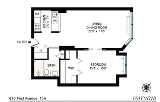 1 bed, 1 bath, 677 sqft, $4,500, Unit 10H
