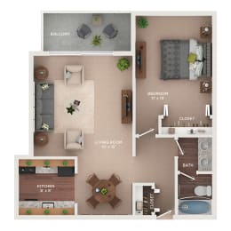 1 bed, 1 bath, 705 sqft, $1,095