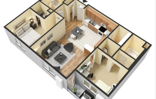 2 beds, 2 baths, 1,375 sqft, $1,325, Unit 1227-201