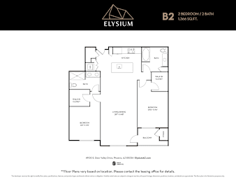 2 beds, 2 baths, 1,366 sqft, $2,885