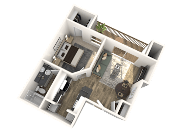 1 bed, 1 bath, 540 sqft, $2,081