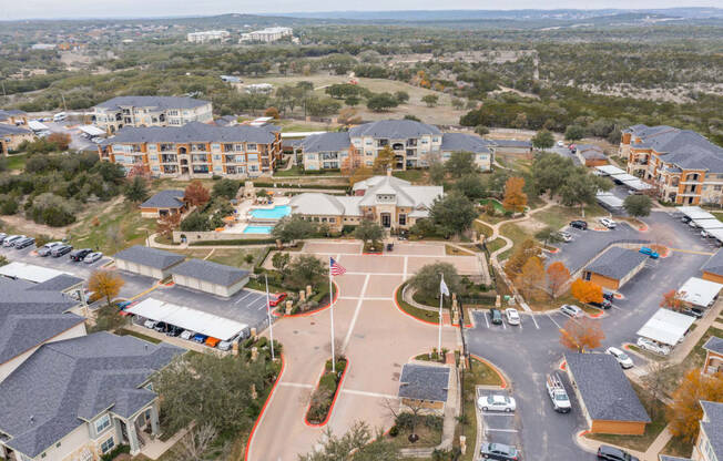 Hudson Miramont Apartments Aerial View of Community and Surrounding Neighborhood