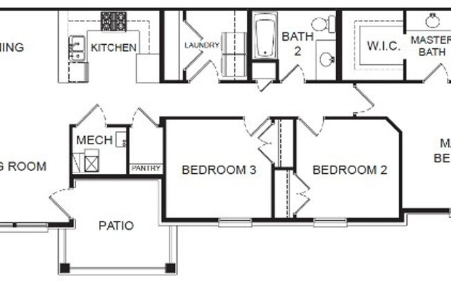 3 beds, 2 baths, $1,695, Unit Unit GG204