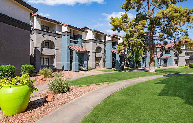 Exterior Community Building and Landscape at Stillwater Apartments in Glendale, AZ.