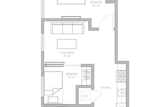 2 beds, 1 bath, 600 sqft, $2,495, Unit 310