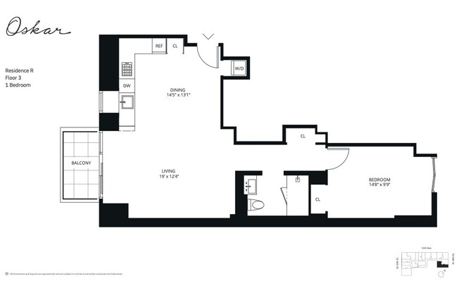 1 bed, 1 bath, 861 sqft, $6,250, Unit 3R