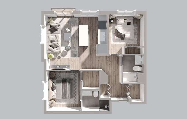 2 beds, 2 baths, 1,019 sqft, $3,415, Unit 607