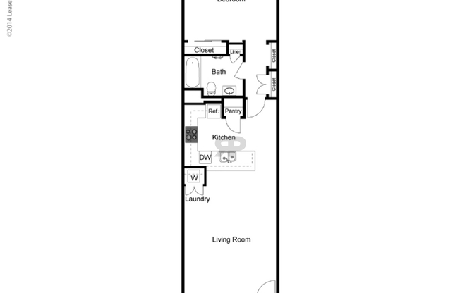 1 bed, 1 bath, 750 sqft, $1,107