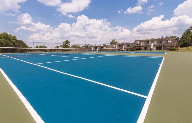 This is a picture of the Gilmore tennis courts at Fairfield Pointe Apartments in Fairfield, Ohio.