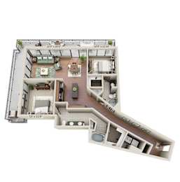 2 beds, 2 baths, 1,282 sqft, $2,142