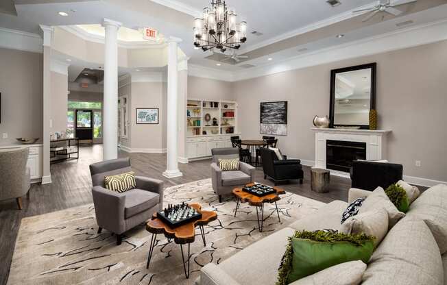 Modern Lounge Area at Abberly Place at White Oak Crossing in Garner, NC