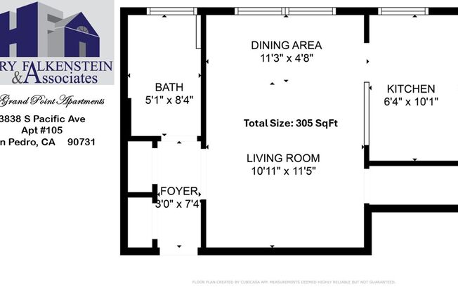 Studio, 1 bath, 300 sqft, $1,450, Unit 105