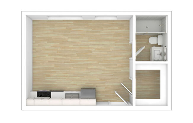 Studio, 1 bath, 356 sqft, $1,890