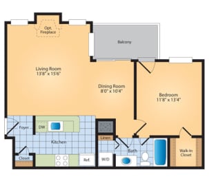 1 bed, 1 bath, 740 sqft, $1,919