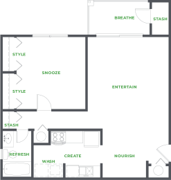 1 bed, 1 bath, 744 sqft, $1,239