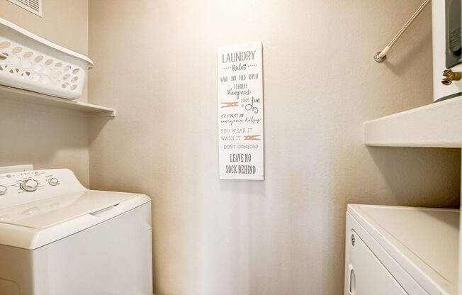 our apartments have a laundry room with a washer and dryer at Adiamo Palm Valley, Arizona, 85395
