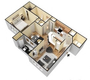 1 bed, 1 bath, 841 sqft, $1,495