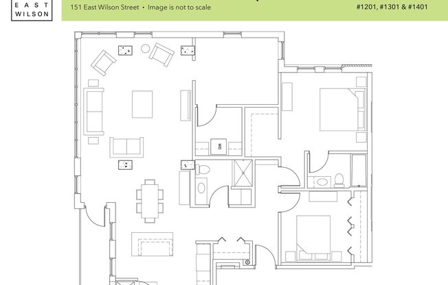2 beds, 2 baths, 1,474 sqft, $3,550, Unit 601