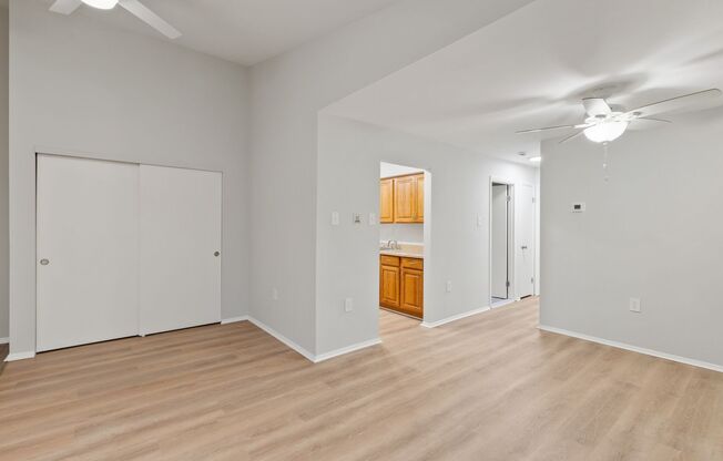 Renovated 3rd floor top level condo with vaulted ceilings.