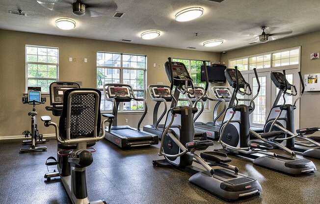 Gym interior at The Villas at Main Street, Michigan, 48103