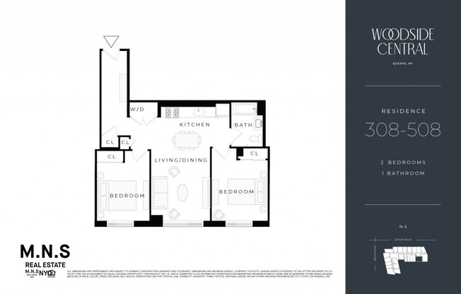 2 beds, 1 bath, $3,067, Unit 408