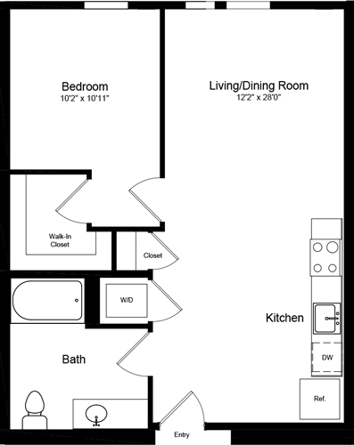 1 bed, 1 bath, 704 sqft, $4,252, Unit 402