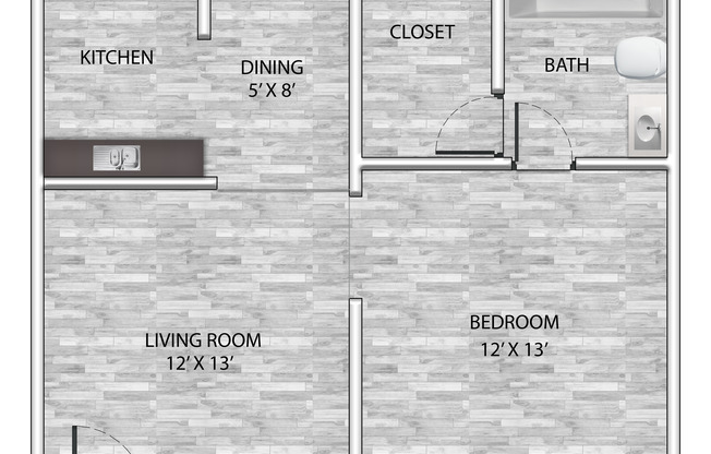 1 bed, 1 bath, 527 sqft, $645, Unit 029