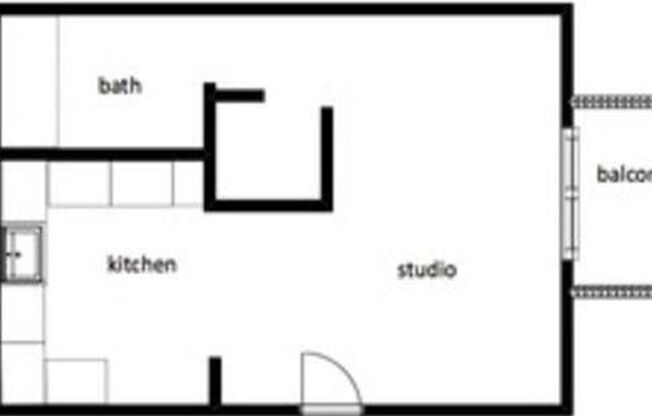 Studio, 1 bath, 324 sqft, $1,200, Unit 3828-15