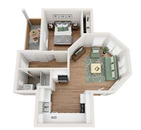 1 bed, 1 bath, 612 sqft, $1,224