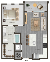 1 bed, 1 bath, 642 sqft, $1,482