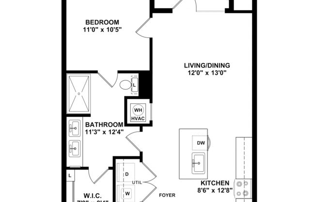 1 bed, 1 bath, 750 sqft, $1,052