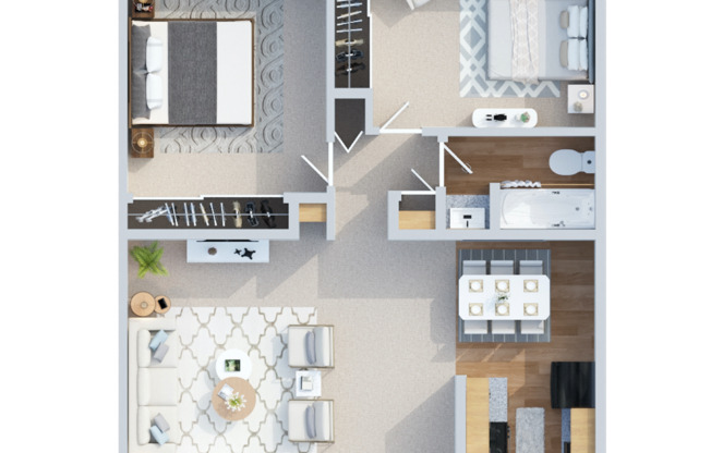 2 beds, 1 bath, 750 sqft, $1,550, Unit 43