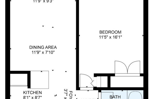 1 bed, 1 bath, 561 sqft, $1,975, Unit 202