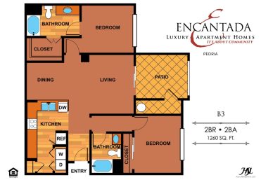 2 beds, 2 baths, 1,137 sqft, $1,711