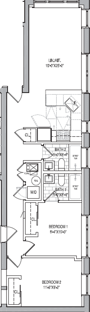 2 beds, 2 baths, 750 sqft, $3,245, Unit 3436-2