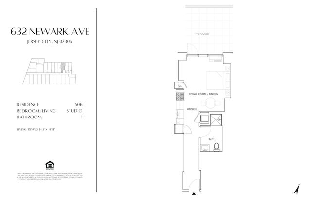 Studio, 1 bath, 437 sqft, $2,488, Unit 506