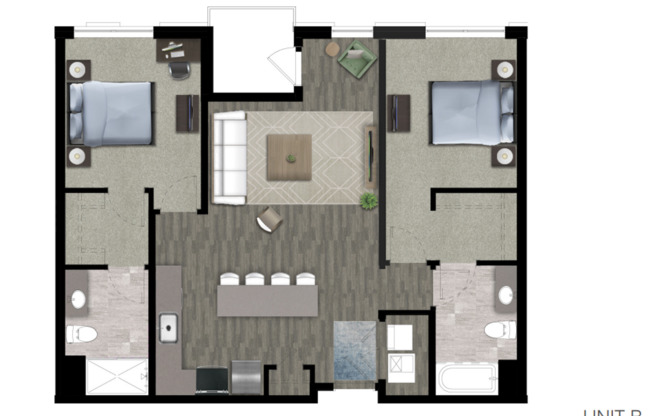 2 beds, 2 baths, 987 sqft, $1,750, Unit 412