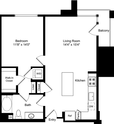 1 bed, 1 bath, 816 sqft, $3,242, Unit 2429