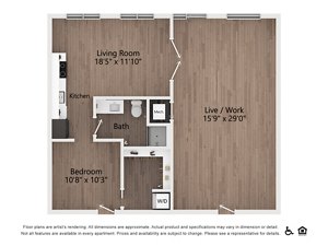 1 bed, 1 bath, 1,255 sqft, $1,985
