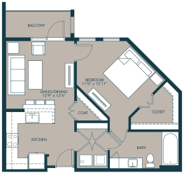 1 bed, 1 bath, 705 sqft, $1,073