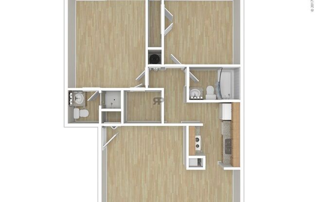 2 beds, 2 baths, 981 sqft, $961