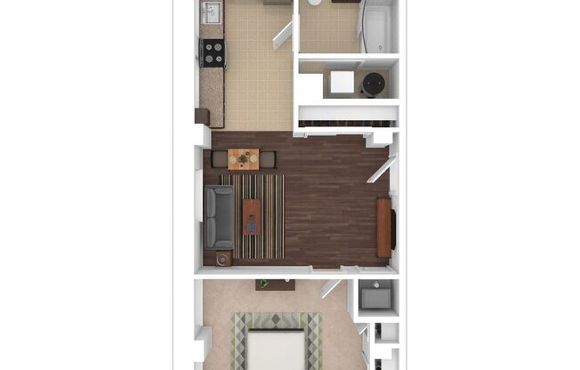 1 bed, 1 bath, 587 sqft, $2,295, Unit H-518