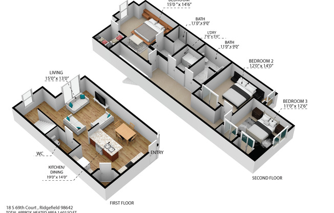 3 beds, 2.5 baths, 1,684 sqft, $2,719, Unit 302-L20