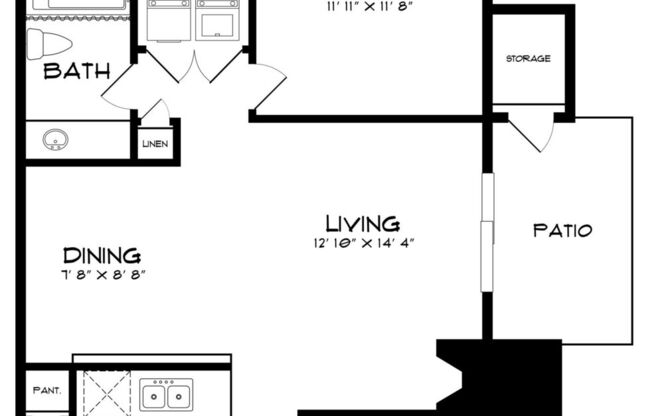 1 bed, 1 bath, 650 sqft, $1,084
